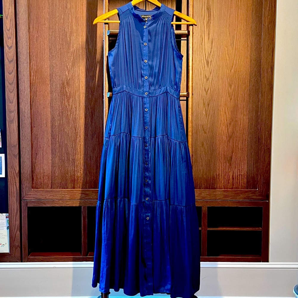 Banana Republic Electric Blue Tiered Maxi Dress 0P